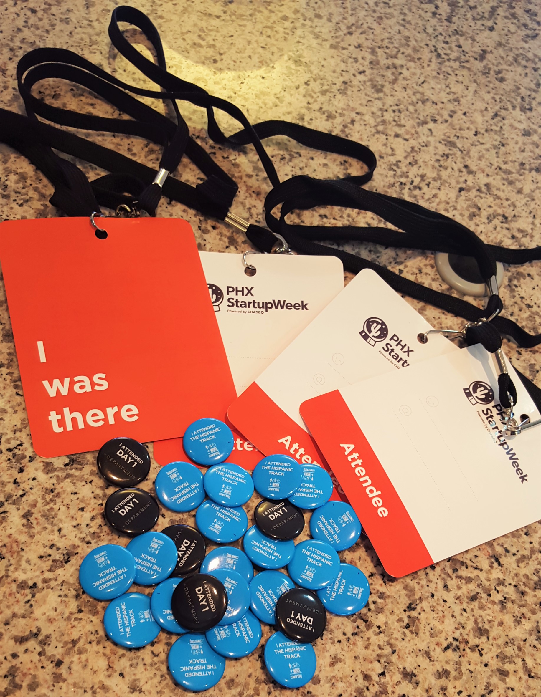 Fun buttons and lanyards form the event! 