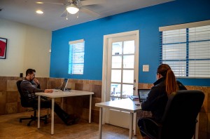 A few of our coworkers at work!