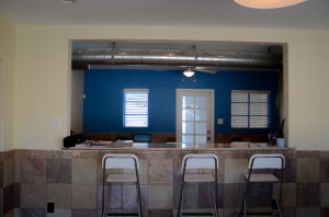 One of the counter spaces available for drop by coworkers.