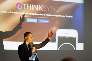 Patrick of the ThinkSync presents the idea to the judges